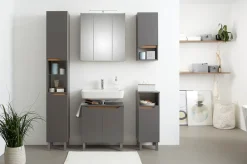 Saphir Hochschrank »Quickset Badschrank 30 cm breit, 2 Türen, 1 Nische, 2 Einlegeböden« Badezimmer-Hochschrank inkl. Türdämpfer, grifflos