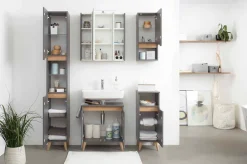 Saphir Hochschrank »Quickset Badschrank 30 cm breit, 2 Türen, 1 Nische, 2 Einlegeböden« Badezimmer-Hochschrank inkl. Türdämpfer, grifflos
