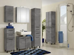 Saphir Hochschrank »Quickset 945 Badschrank, 35 cm breit, 2 Türen, 2 Schubladen« Badezimmer-Hochschrank inkl. Türdämpfer, Griffe in Chrom glänzend