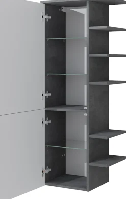 Saphir Midischrank »Quickset 945 Badschrank 50 cm breit, 2 Türen, seitliche Ablagen« Badezimmer-Midischrank inkl. Türdämpfer, Griffe in Chrom glänzend