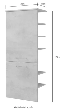Saphir Midischrank »Quickset 945 Badschrank 50 cm breit, 2 Türen, seitliche Ablagen« Badezimmer-Midischrank inkl. Türdämpfer, Griffe in Chrom glänzend
