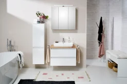 Saphir Midischrank »Quickset 360 Badschrank in Weiß Glanz mit 2 Türen, 3 Glas-Einlegeböden« inkl. Türdämpfer, 35 cm breit, 124,5 cm hoch, grifflos, wandhängend