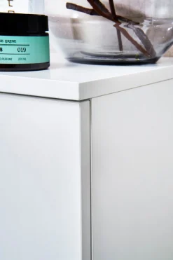 Saphir Midischrank »Quickset 360 Badschrank in Weiß Glanz mit 2 Türen, 3 Glas-Einlegeböden« inkl. Türdämpfer, 35 cm breit, 124,5 cm hoch, grifflos, wandhängend