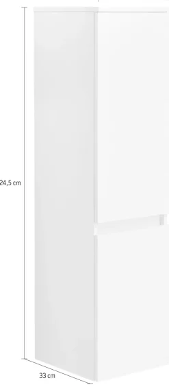 Saphir Midischrank »Quickset 360 Badschrank in Weiß Glanz mit 2 Türen, 3 Glas-Einlegeböden« inkl. Türdämpfer, 35 cm breit, 124,5 cm hoch, grifflos, wandhängend