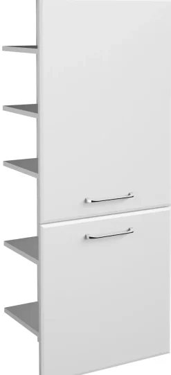 Saphir Midischrank »Quickset Badschrank 50 cm breit, 2 Türen, seitliche Ablagen« Badezimmer-Midischrank inkl. Türdämpfer, Griffe in Chrom glänzend