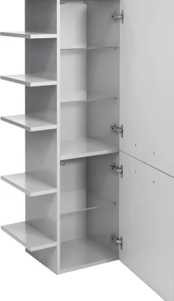 Saphir Midischrank »Quickset Badschrank 50 cm breit, 2 Türen, seitliche Ablagen« Badezimmer-Midischrank inkl. Türdämpfer, Griffe in Chrom glänzend