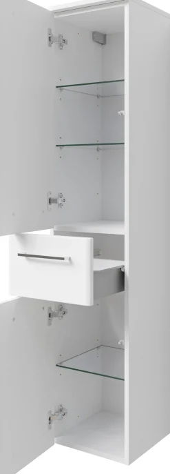 Saphir Midischrank »Quickset 316 Badschrank 30 cm breit, 2 Türen, 1 Schublade« Badezimmer-Midischrank inkl. Türdämpfer, Griffe in Chrom glänzend
