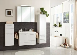 Saphir Midischrank »Quickset Badschrank 35 cm breit, 1 Tür, 2 Schubladen, 2 Einlegeböden« Badezimmer-Midischrank inkl. Türdämpfer, Griffe in Chrom glänzend