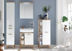 Saphir Midischrank »Quickset Badschrank 50,5 cm breit, 1 Tür, seitliche Ablagen« Badezimmer-Midischrank inkl. Türdämpfer, Griffe in Holz