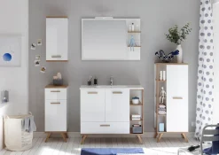 Saphir Midischrank »Quickset Badschrank 50,5 cm breit, 1 Tür, seitliche Ablagen« Badezimmer-Midischrank inkl. Türdämpfer, Griffe in Holz