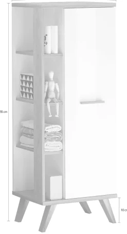 Saphir Midischrank »Quickset Badschrank 50,5 cm breit, 1 Tür, seitliche Ablagen« Badezimmer-Midischrank inkl. Türdämpfer, Griffe in Holz