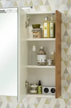 Saphir Spiegelschrank »Quickset 362 Badschrank, 3 Spiegeltüren, 6 Einlegeböden, 100 cm breit« inkl. LED-Beleuchtung, Türdämpfer, Schalter-/Steckdosenkombination
