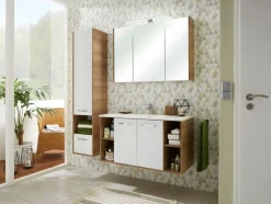 Saphir Spiegelschrank »Quickset 362 Badschrank, 3 Spiegeltüren, 6 Einlegeböden, 100 cm breit« inkl. LED-Beleuchtung, Türdämpfer, Schalter-/Steckdosenkombination
