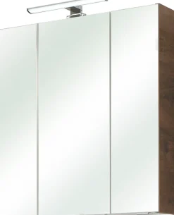 Saphir Spiegelschrank »Quickset Badschrank, 3 Spiegeltüren, 6 Einlegeböden, 65 cm breit« inkl. LED-Beleuchtung, Türdämpfer, Schalter-/Steckdosenkombination