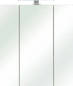 Saphir Spiegelschrank »Quickset Badschrank, 3 Spiegeltüren, 6 Einlegeböden, 65 cm breit« inkl. LED-Beleuchtung, Türdämpfer, Schalter-/Steckdosenkombination