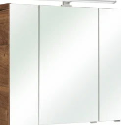 Saphir Spiegelschrank »Quickset Badschrank, 3 Spiegeltüren, 6 Einlegeböden, 80 cm breit« inkl. LED-Beleuchtung, Türdämpfer, Schalter-/Steckdosenkombination