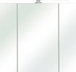 Saphir Spiegelschrank »Quickset Badschrank, 3 Spiegeltüren, 6 Einlegeböden, 80 cm breit« inkl. LED-Beleuchtung, Türdämpfer, Schalter-/Steckdosenkombination
