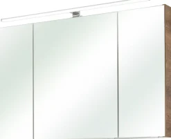 Saphir Spiegelschrank »Quickset Badschrank, 3 Spiegeltüren, 6 Einlegeböden, 105 cm breit« inkl. LED-Beleuchtung, Türdämpfer, Schalter-/Steckdosenkombination