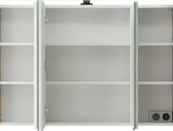 Saphir Spiegelschrank »Quickset Badschrank, 3 Spiegeltüren, 6 Einlegeböden, 105 cm breit« inkl. LED-Beleuchtung, Türdämpfer, Schalter-/Steckdosenkombination