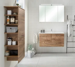 Saphir Spiegelschrank »Quickset Badschrank, 3 Spiegeltüren, 6 Einlegeböden, 105 cm breit« inkl. LED-Beleuchtung, Türdämpfer, Schalter-/Steckdosenkombination