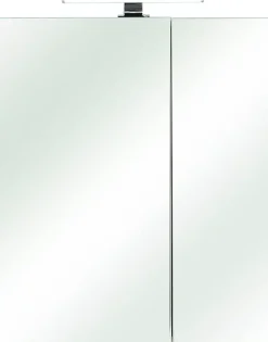 Saphir Spiegelschrank »Quickset Badezimmer-Spiegelschrank inkl LED-Aufsatzleuchte« 60 cm breit, inkl. Türdämpfer, 2 Spiegeltüren, mit Steckdose