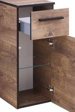 Saphir Unterschrank »Quickset 374 Badschrank, 1 Tür, 1 Schublade, inkl. Türdämpfer« Badezimmer-Unterschrank, Eiche Ribbeck quer Nachbildung, 30 cm breit