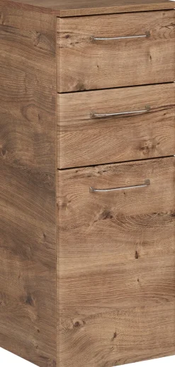 Saphir Unterschrank »Quickset Badschrank mit 1 Tür und 2 Schubladen, 35 cm breit« Badezimmer-Unterschrank inkl. Türdämpfer, Griffe in Chrom Glanz