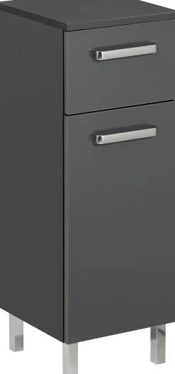 Saphir Unterschrank »Quickset Badschrank mit 1 Tür, 1 Schublade, 30 cm breit« Badezimmer-Unterschrank inkl. Türdämpfer, Griffe in Chrom Glanz