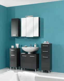 Saphir Unterschrank »Quickset Badschrank mit 1 Tür, 1 Schublade, 30 cm breit« Badezimmer-Unterschrank inkl. Türdämpfer, Griffe in Chrom Glanz