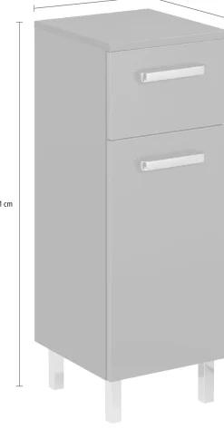 Saphir Unterschrank »Quickset Badschrank mit 1 Tür, 1 Schublade, 30 cm breit« Badezimmer-Unterschrank inkl. Türdämpfer, Griffe in Chrom Glanz