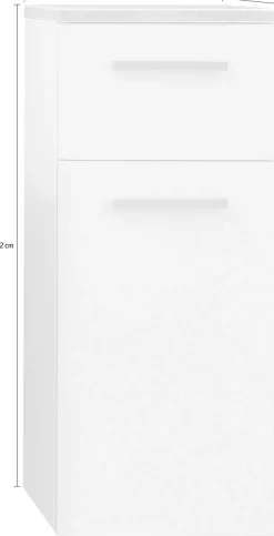 Saphir Unterschrank »Quickset 931 Badschrank in Weiß Glanz, 1 Tür, 1 Schublade, 30 cm breit« Badezimmer-Unterschrank inkl. Türdämpfer, Holzgriff Eiche