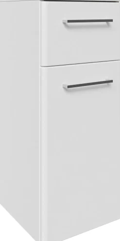 Saphir Unterschrank »Quickset 316 Badschrank 1 Tür, 1 Schublade, 30cm breit, Weiß Hochglanz« Badezimmer-Unterschrank inkl. Türdämpfer, Griffe in Chrom Glanz