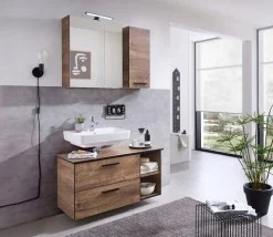 Saphir Unterschrank »Quickset 374 Badschrank mit 2 offenen Fächern, Unterschrankregal« Badezimmer-Regal, Eiche Ribbeck quer Nachbildung, 30 cm breit