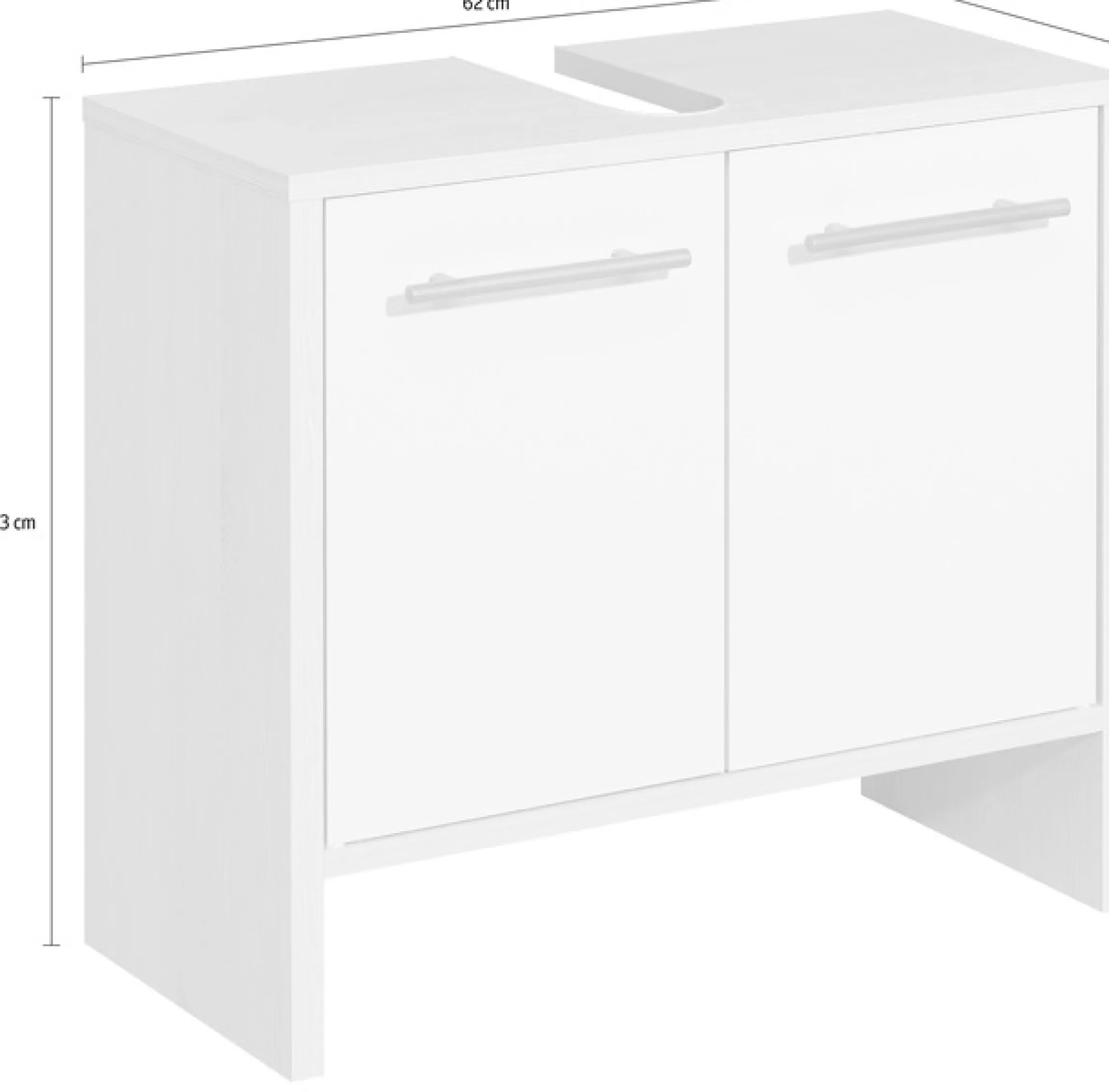 Saphir Waschbeckenunterschrank »Quickset 350 Unterbeckenschrank, 62 cm breit, 2 Türen, Pinie Ida hell« 1 Stk. tlg. Waschbeckenschrank mit Siphonausschnitt, ohne Waschbecken