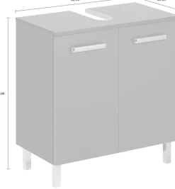 Saphir Waschbeckenunterschrank »Quickset Unterbeckenschrank mit 2 Türen, 60 cm breit, ohne Waschbecken« Waschbeckenschrank inkl. Türdämpfer, Griffe in Chrom Glanz