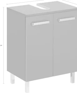 Saphir Waschbeckenunterschrank »Quickset Unterbeckenschrank mit 2 Türen, 50 cm breit, ohne Waschbecken« Waschbeckenschrank inkl. Türdämpfer, Griffe in Chrom Glanz