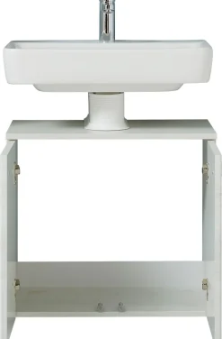 Saphir Waschbeckenunterschrank »Quickset Unterbeckenschrank mit 2 Türen, Siphonausschnitt, 60 cm breit« Waschbeckenschrank inkl. Türdämpfer, Griffe in Chrom Glanz