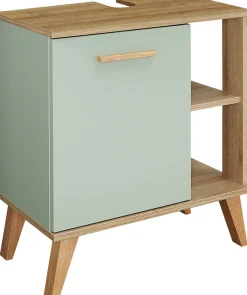 Saphir Waschbeckenunterschrank »Quickset 963 Unterbeckenschrank, Salbei Nachbildung, 1 Tür« Waschbeckenschrank inkl. Türdämpfer, 60,5 cm breit, ohne Waschbecken