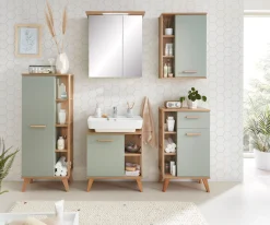 Saphir Waschbeckenunterschrank »Quickset 963 Unterbeckenschrank, Salbei Nachbildung, 1 Tür« Waschbeckenschrank inkl. Türdämpfer, 60,5 cm breit, ohne Waschbecken