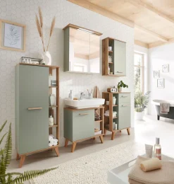 Saphir Waschbeckenunterschrank »Quickset 963 Unterbeckenschrank, Salbei Nachbildung, 1 Tür« Waschbeckenschrank inkl. Türdämpfer, 60,5 cm breit, ohne Waschbecken
