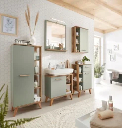 Saphir Waschbeckenunterschrank »Quickset 963 Unterbeckenschrank, Salbei Nachbildung, 1 Tür« Waschbeckenschrank inkl. Türdämpfer, 60,5 cm breit, ohne Waschbecken
