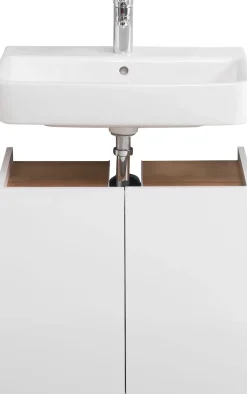 Saphir Waschbeckenunterschrank »Quickset 947 Unterbeckenschrank, Weiß Glanz, 2 Türen« Waschbeckenschrank inkl. Türdämpfer, 60 cm breit, ohne Waschbecken