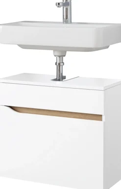 Saphir Waschbeckenunterschrank »Quickset Unterbeckenschrank, 60 cm breit, 1 Schublade« Waschbeckenschrank mit Siphonausschnitt, ohne Waschbecken, grifflos