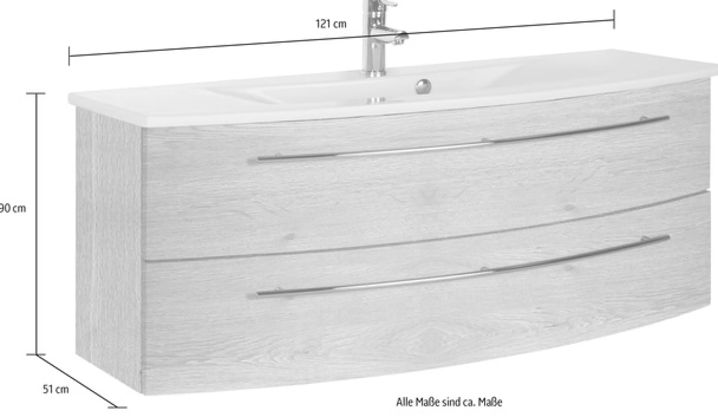 Saphir Waschtisch »3040« , Breite 121 cm