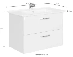 Saphir Waschtisch »Quickset 326, mit Keramikbecken, 80cm breit« 2 Stk. tlg.