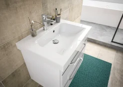 Saphir Waschtisch »Serie Balto Mineralmarmor-Waschtisch mit Unterschrank, 64,4 cm breit« 2 Stk. tlg. Waschplatz mit 2 Schubladen, Badschrank in verschiedenen Ausführungen