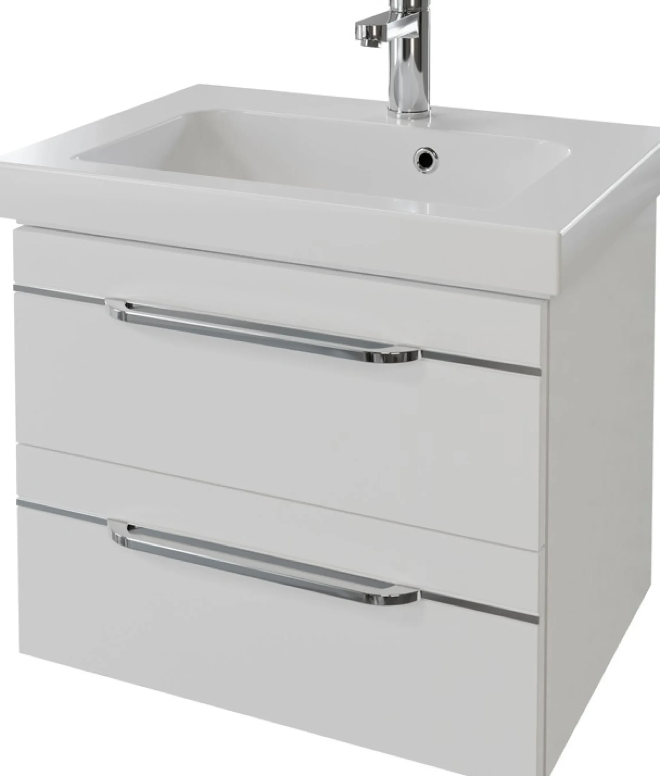 Saphir Waschtisch »Serie Balto Mineralmarmor-Waschtisch mit Unterschrank, 64,4 cm breit« 2 Stk. tlg. Waschplatz mit 2 Schubladen, Badschrank in verschiedenen Ausführungen