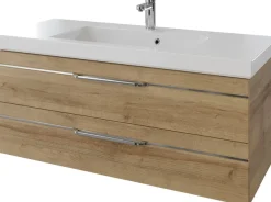 Saphir Waschtisch »Serie Balto Mineralmarmor-Waschtisch mit Unterschrank, 123 cm breit« 2 Stk. tlg. Waschplatz mit 2 Schubladen, Badschrank in verschiedenen Ausführungen