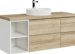 Saphir Waschtisch »Serie 4035 Keramik-Aufsatzbecken mit Unterschrank, 118 cm breit« Waschplatz, 4 Schubladen, inkl. Schubladendämpfer, mit Griffuge