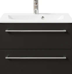 Saphir Waschtisch »Serie 6025 Mineralmarmor-Waschtisch mit Unterschrank, 67 cm breit« 2 Stk. tlg. Waschplatz mit 2 Schubladen, hängend, verschiedene Ausführungen